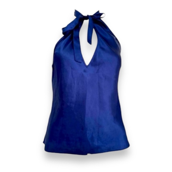 Victoria’s Secret Satiny Halter Top in Royal Blue SZ Small - Picture 7 of 7